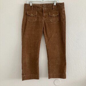 Vintage Aeropostale Y2K Corduroy Low Waist Cropped Pants Brown Preppy Size 12